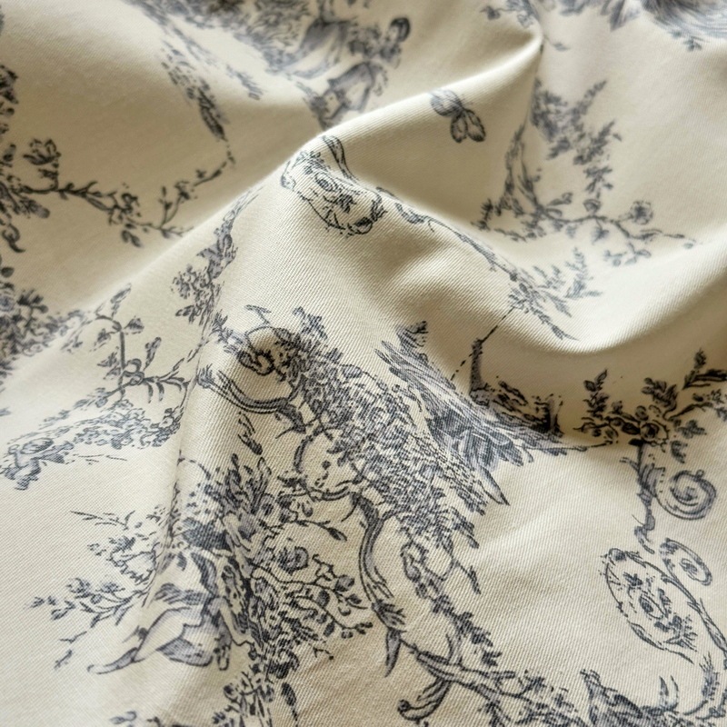 Vintage påslakanset i bomull med spets i nordisk boho stil_voghion.com