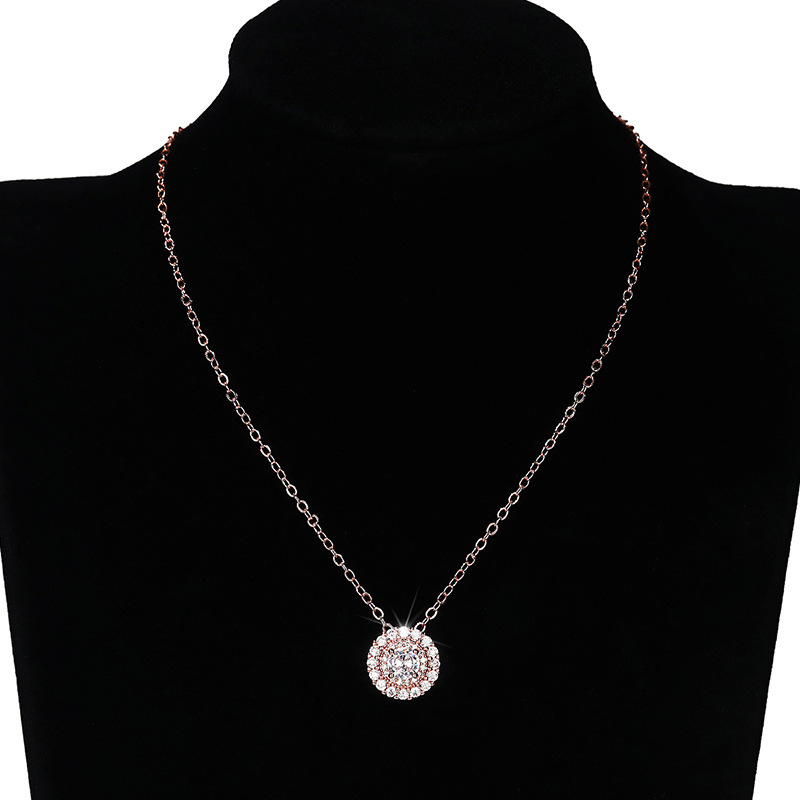 new collarbone copper plated rose gold micro-encrusted zircon necklace