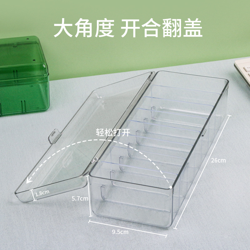 Caja de almacenamiento de cable de datos caja de almacenamiento de clasificación de tarjetas engrosada transparente acrílico titular de la tarjeta separada caja de almacenamiento a prueba de polvo