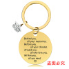 Golden metal keychain stainless steel engraved, European style, 2022, Birthday gift