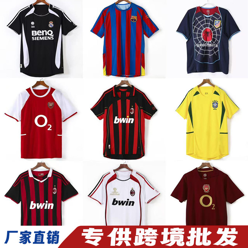 Retro Jerseys Real Madrid Ac Milan Santos Flamengo Germany France Argentina Football Uniforms Cross-Border Retro Jerseys Real Madrid Ac Milan Santos Flamengo Germany France Argentina Football Uniforms Cross-Border