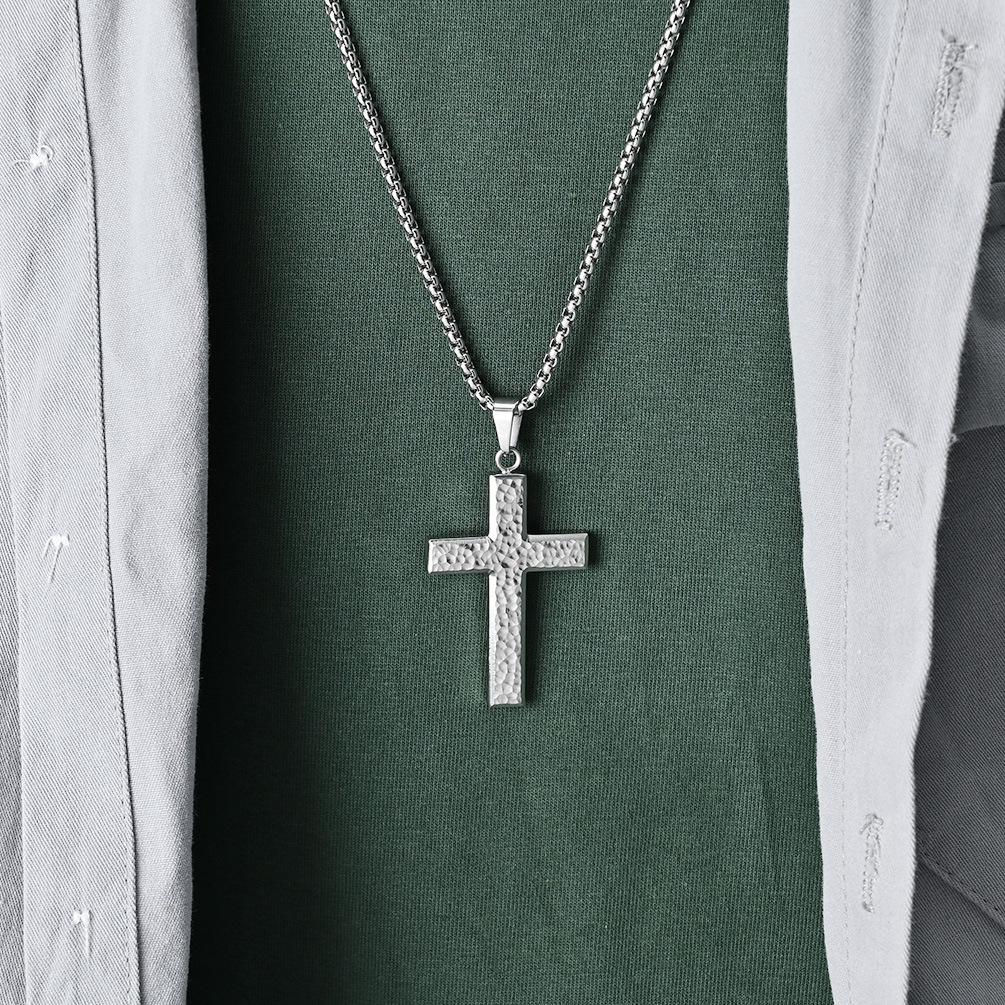 Hip-hop Cross Titanium Steel Polishing Men's Pendant Necklace display picture 1