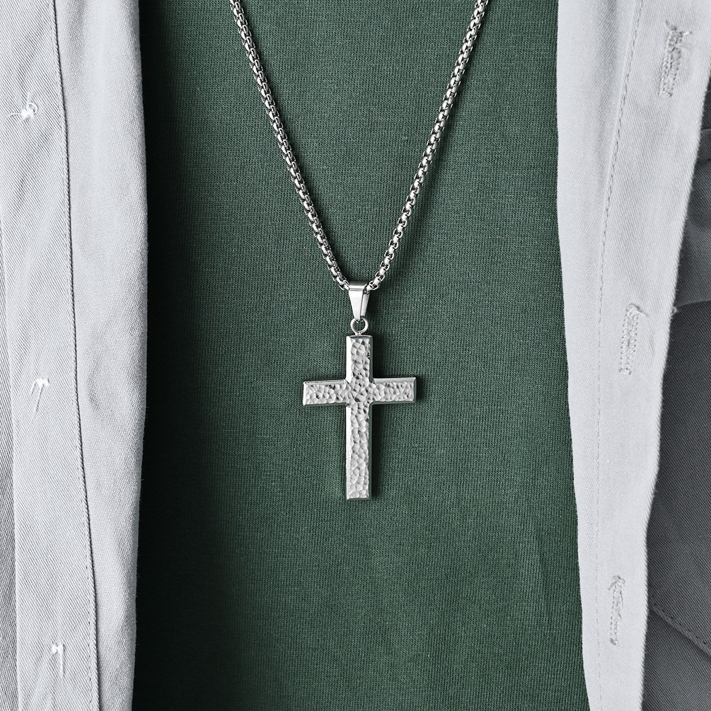 30g Weight 304 Stainless Steel Pendant Material Pendant Necklace Classification 304 Stainless Steel Chain Material 1 Piece Quantity Hip-hop Cross Titanium Steel Polishing Men's Pendant Necklace