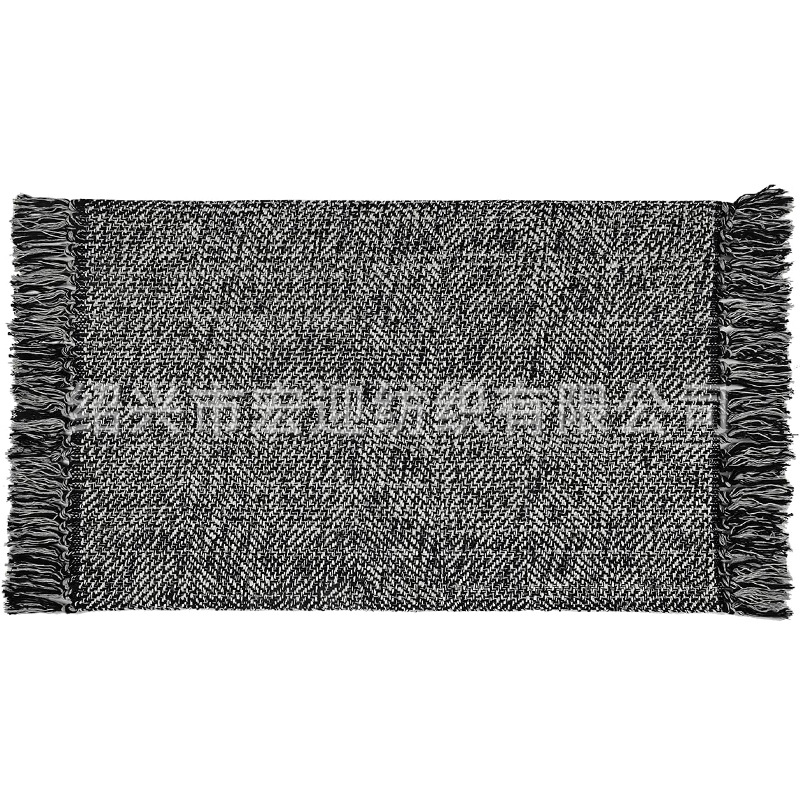 New cross-border foreign trade twill multi-colored tassel rug, bedroom bedside rug, cotton-woven rug, entrance and living room rug