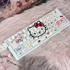 HelloKitty猫白色键帽PBT材质五面热升华原厂侧刻支持wooting