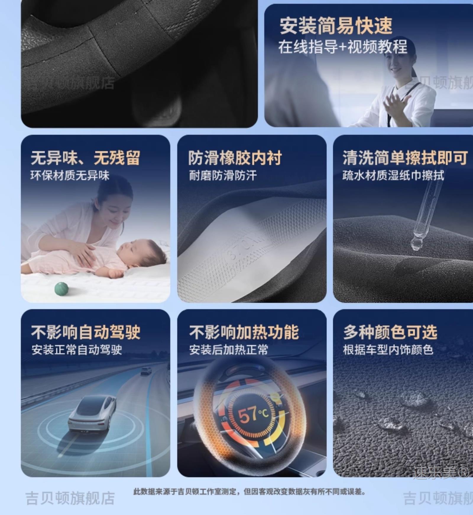 2026 Leapmotor T03/C11 C10/C16 steering wheel cover, made of suede, ultra-thin, non-slip, and sweat-absorbent, suitable for winter use