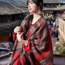 云南丽江西藏旅游披肩女民族风2025新款披风空调房斗篷围巾女外搭