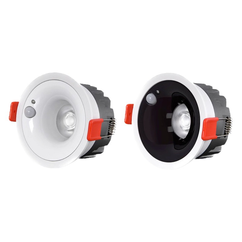 Led luz controlada por infrarrojos de inducción del cuerpo humano downlight foco empotrado hogar antideslumbrante pasillo luz de inducción