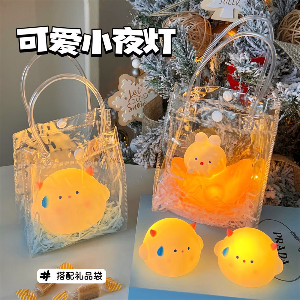 New Cute Cartoon Night Light for Night Market Atmosphere, Glowing Bedside Lamp for Children, Creative Gift, Wholesale for Girls