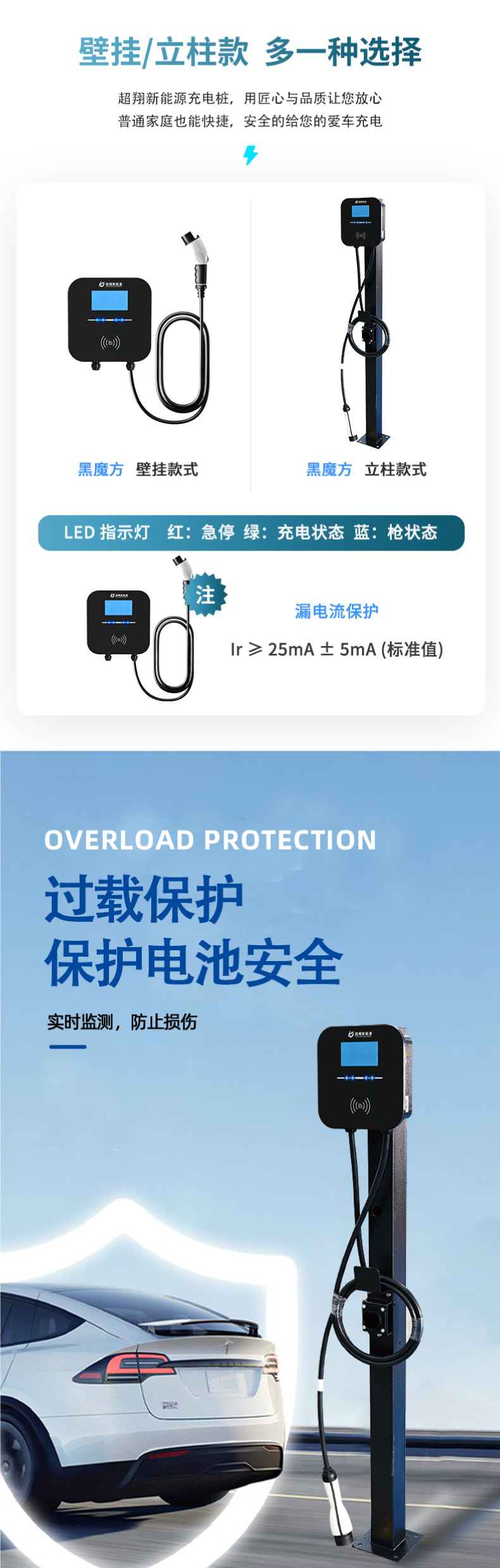 7Kw Ac Charging Station for Home Use, Smart Qr Code Scanning for New Energy Vehicles, Outdoor Commercial Slow Charging Station