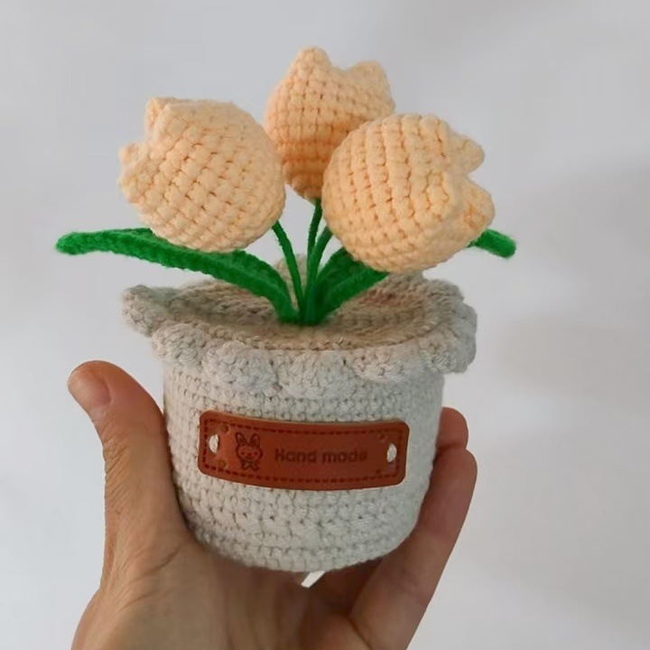 Productos acabados de lana tejida a mano flor de punto de hippopotamus imitación flor inmortal flor creativa ganchillo decoración ornamentos florales