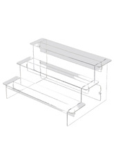 桌面透明亚克力阶梯展示柜泡泡马特盲盒模型手办收纳盒多层陈列架