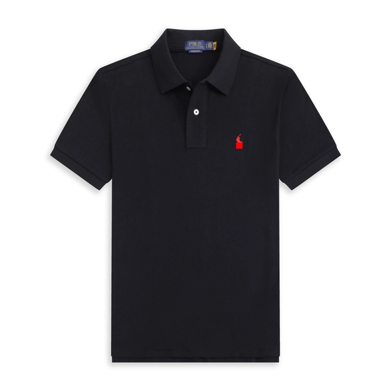 Foreign Trade Trendy Brand Ralph Lauren Classic Embroidered Polo Shirt for Men, Summer Turn-Down Collar Business Short-Sleeve, Qr Code Available