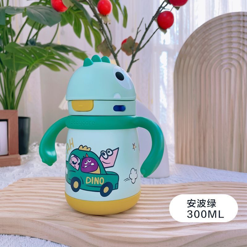 ベビーケア恐竜断熱カップ bc 幼児断熱水カップ学習ドリンクカップベビーポータブルステンレス鋼ストローカップ|undefined