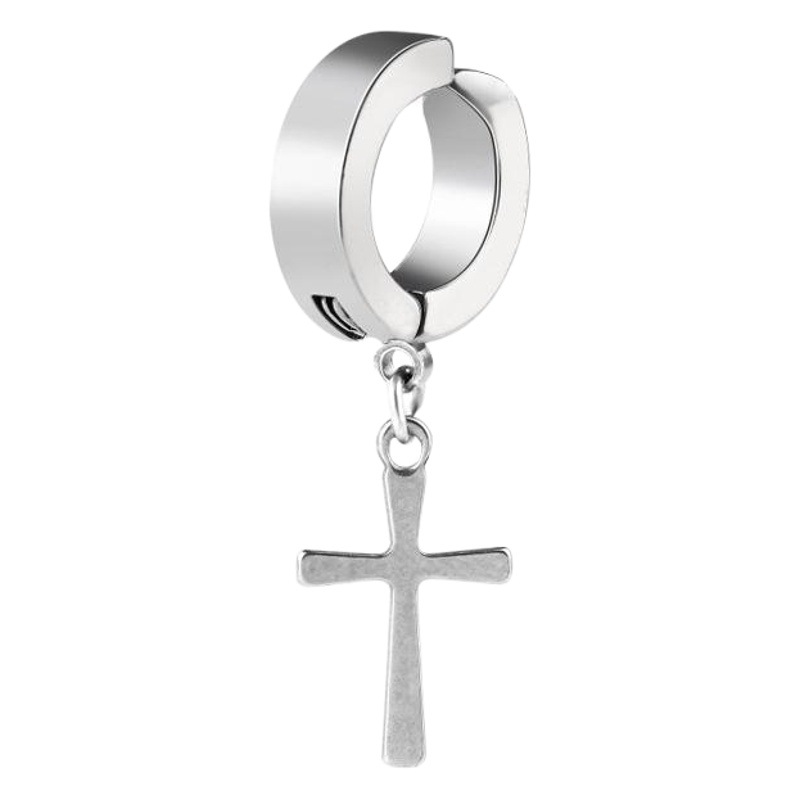 Ear-free Pendant Ear Clip Internet Popular Korean Cross Six-pointed Star Pendant Ear Buckle Distinctive Earrings False Earrings