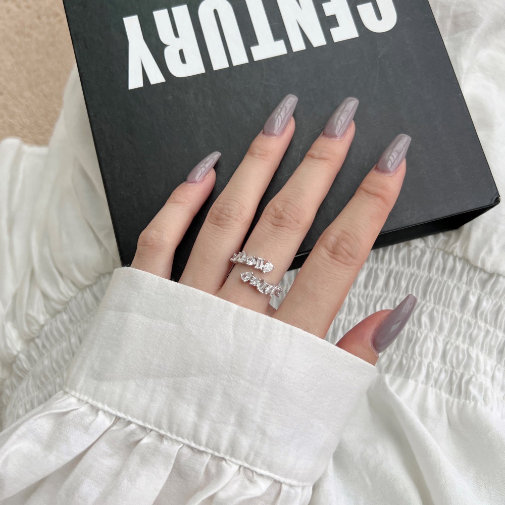 6g Weight Zircon Inlay Material Rings Classification 5, 9, Adjustable Ring Size 1 Piece Quantity Holiday, Daily Occasion 925 Sterling Silver Material Geometric Pattern Women's Gender Plating, Inlay Design Basic, Modern Style, Classic Style Style 925 Sterling Silver Zircon Geometric Rings 41