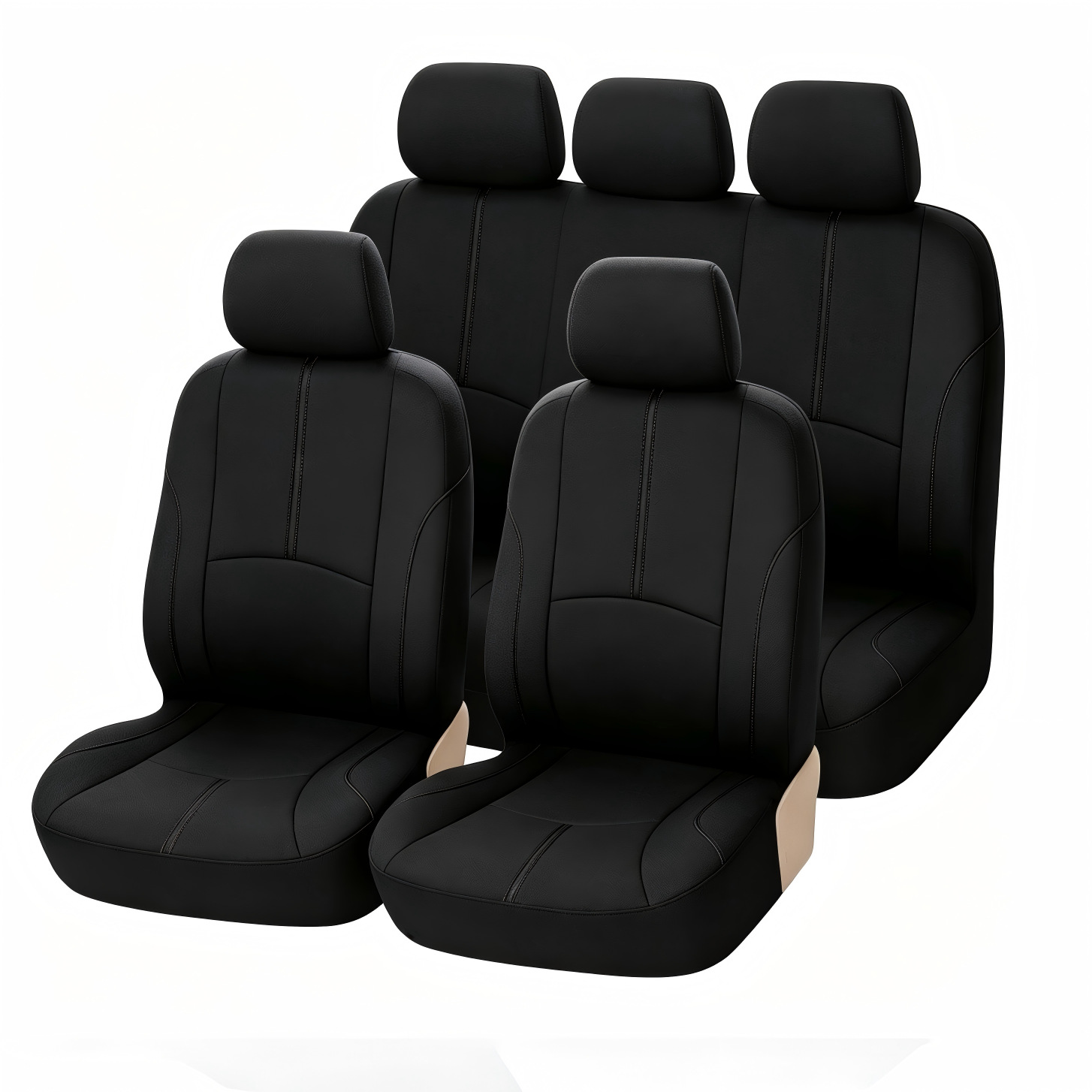 Universal Cross-Border Foreign Trade Car Seat Cover Factory for Mexico, Temu, Europe, America, and Russia, with Vertical Stripe and Pressed Waistline Design