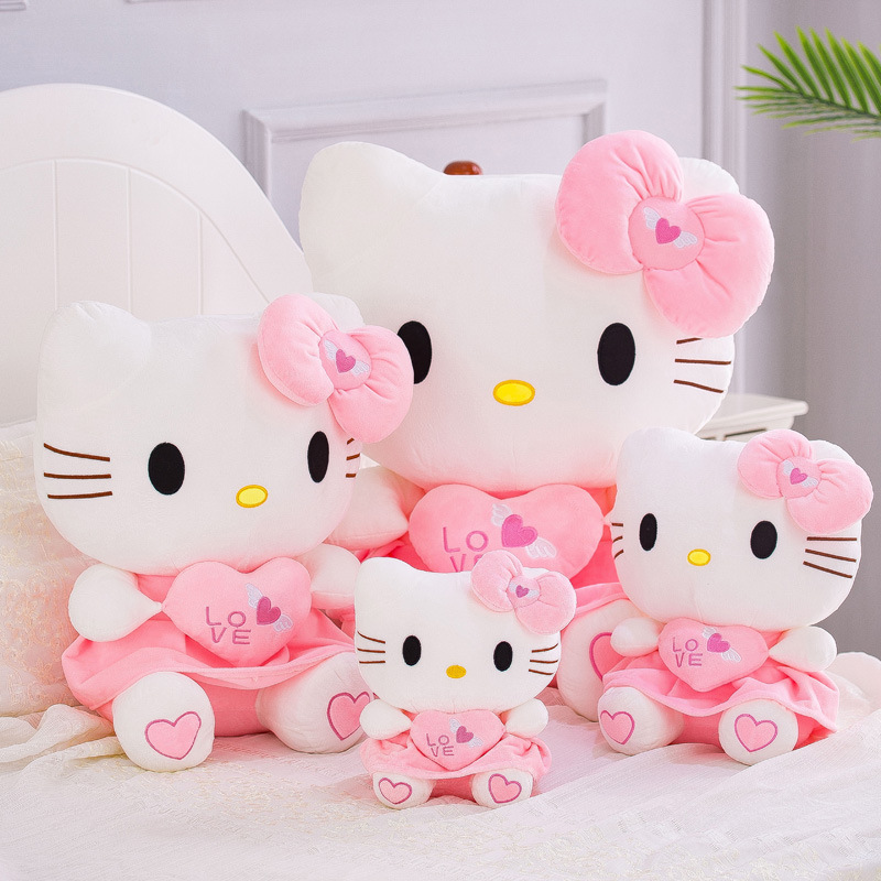 New Kt Cat Plush Toy Hugging Doll Cat Stuffed Animal Pillow Hello Doll Claw Machine Birthday Gift