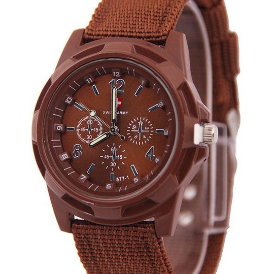 Fashion nylon band Simple Men's Watch cloth band military watch trend luminous needle sports watch men's and women's watch spot