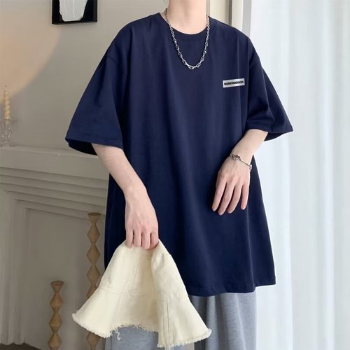 American-style short-sleeve men's summer design-conscious niche trendy versatile heavy-weight T-shirt, Hong Kong-style plain men's fashion brand clothing