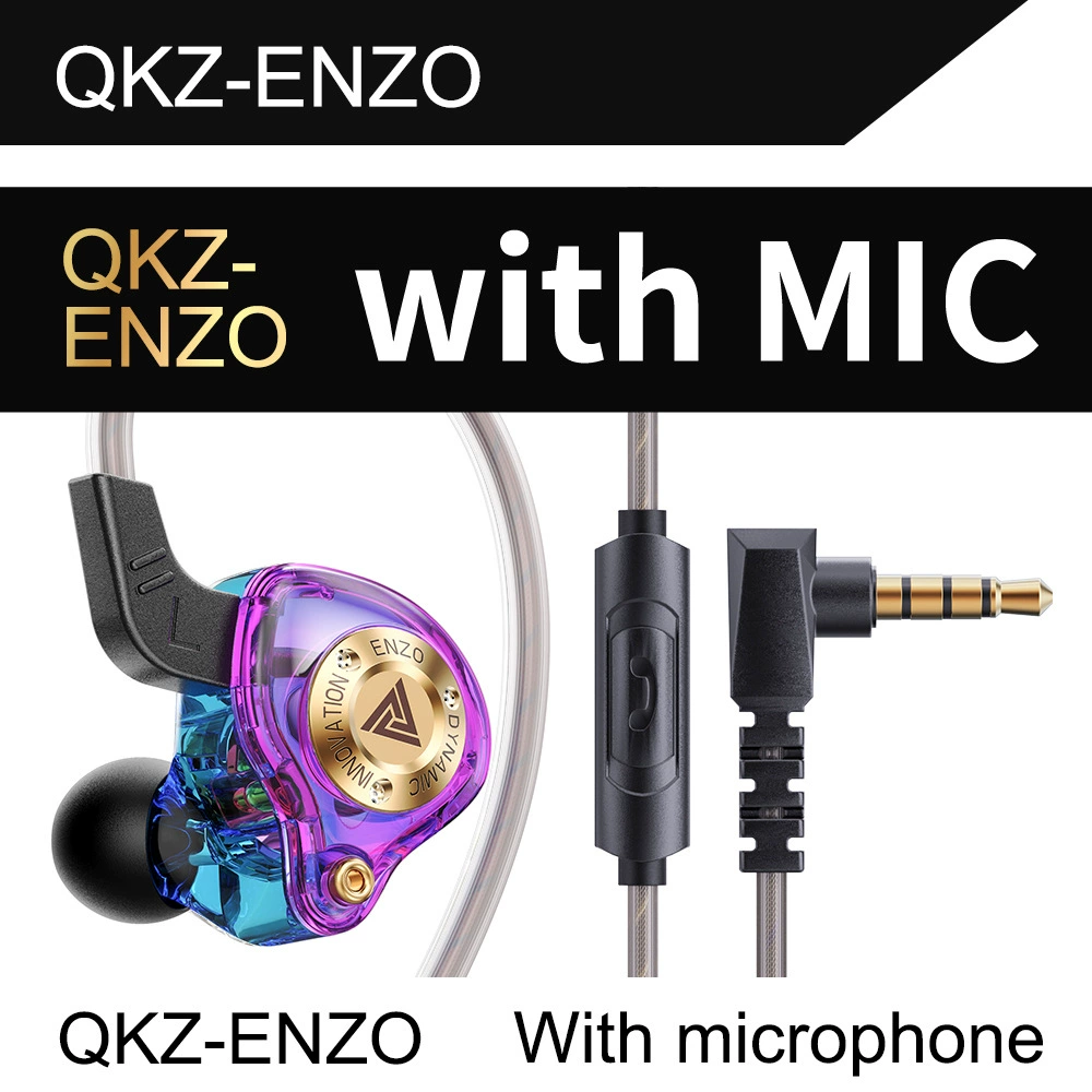 QKZ ENZO внутриканальные динамические катушечные наушники HiFi качество звука тяжелый бас проводные мобильные наушники оптом новая модель