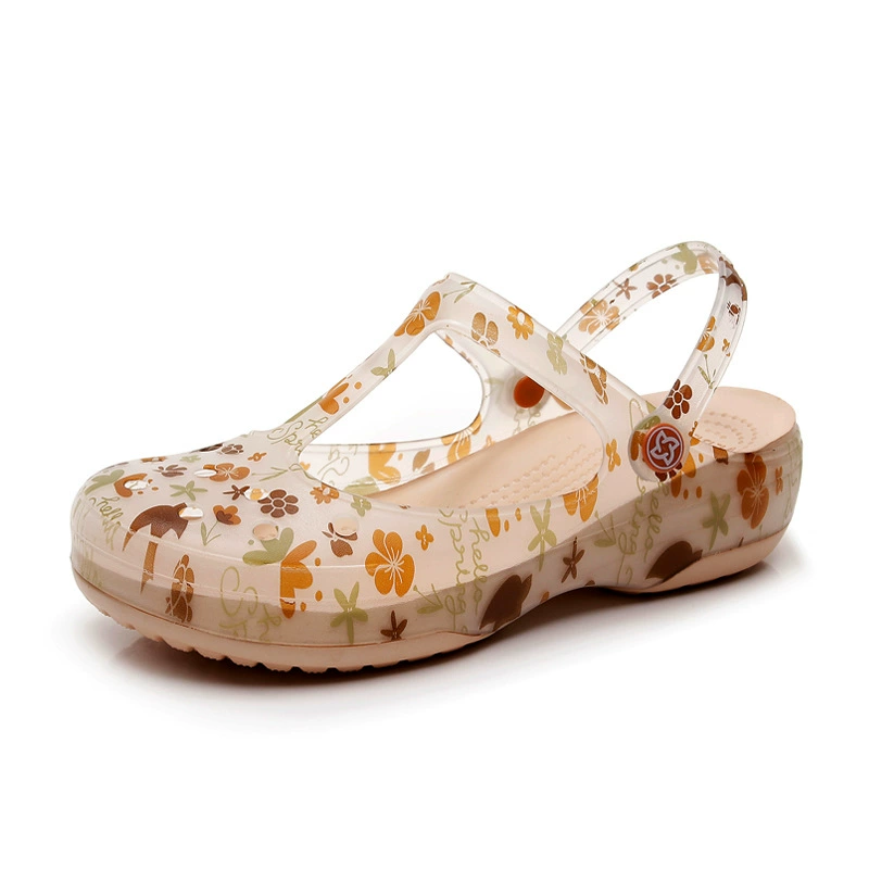 Пещерные туфли женская толстая подошва летом носить нескользкие пляжные замороженные туфли мягкие подошвы