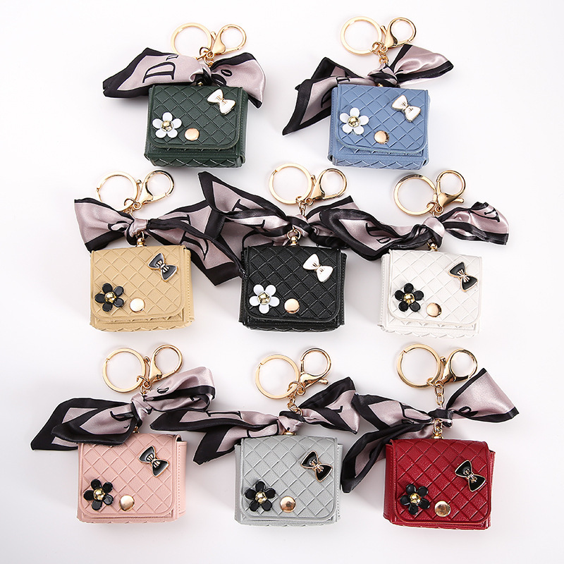 Cross-border Reduced Silk Scarf Bluetooth Headset Bag Leather Chanel Coin Purse Mini Keychain Small Bag Pendant Cross-border Reduced Silk Scarf Bluetooth Headset Bag Leather Chanel Coin Purse Mini Keychain Small Bag Pendant