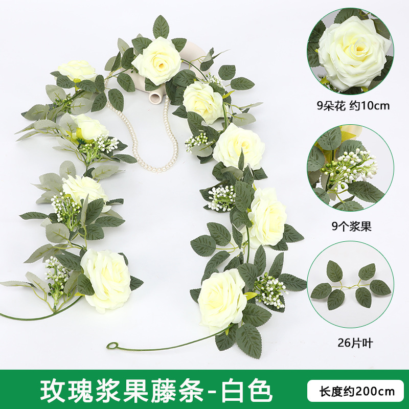 Artificial planta de ratán de eucalipto hojas de vid flor sinuosa Vid ins boda de plástico colgando vid flor decorativa flor falsa