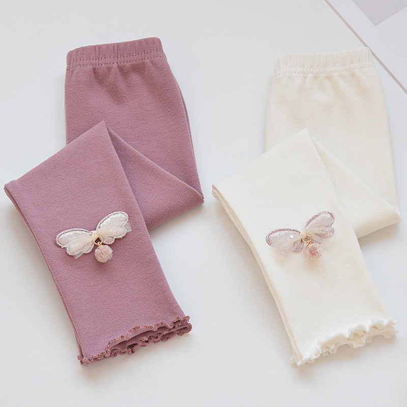 Polainas de las niñas de primavera y otoño Delgado desgaste exterior estilo occidental pantalones de los niños de primavera nuevos bebés de algodón pantalones largos