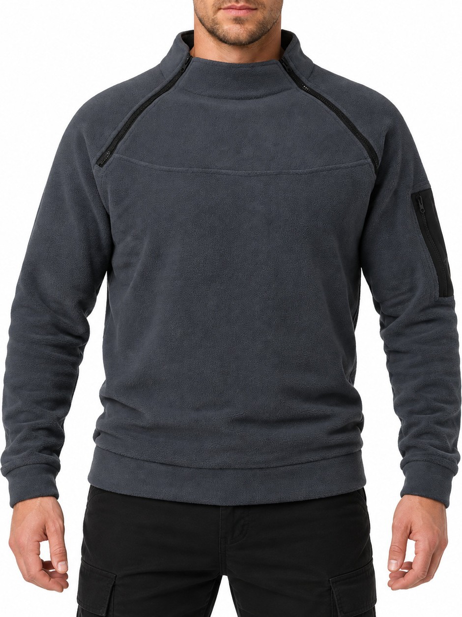 Cross - Border European Yard Autumn and winter half zip Guard skin Long Sleeve funda Head shake Plum Blazer Men European and American Sports and Leisure