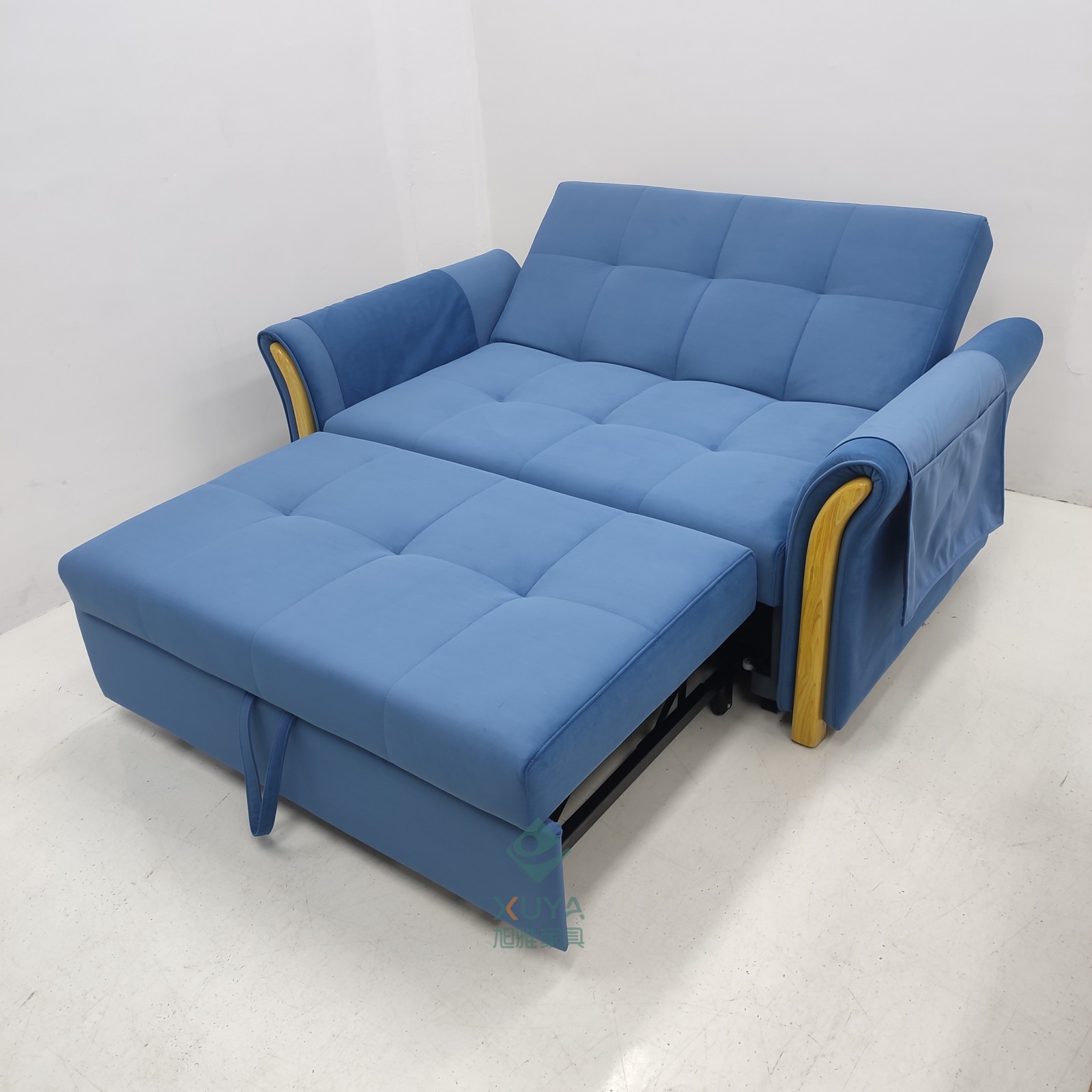 Sofá cama multifuncional simple de pequeña casa con tela de sala de estar desmontable y lavable de esquina y sofá de almacenamiento de doble propósito image 4