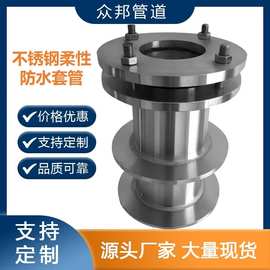 海口污水厂02S404国标柔性加厚穿墙管定制 DN250 不锈钢防水套管