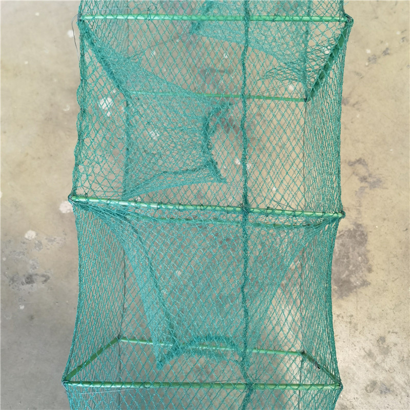 7-Sección de red sin nudos 4mm de alta densidad multi-hebra tejida jaula de camarón neto fábrica en stock al por mayor jaula de pescado mandarín
