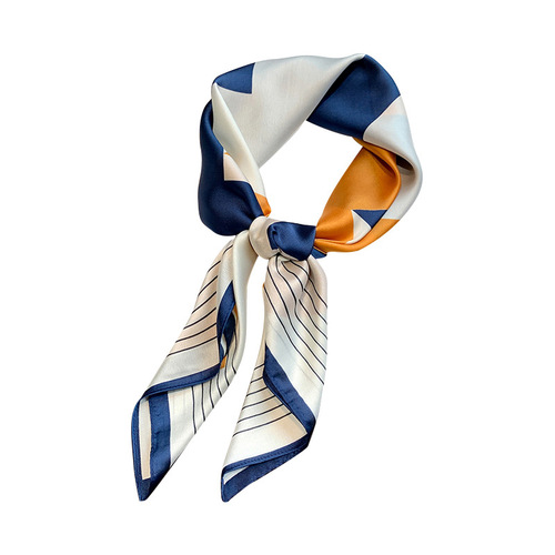 Summer printed blue decorative women's scarf women's decorative professional scarf 70x70 small square scarf