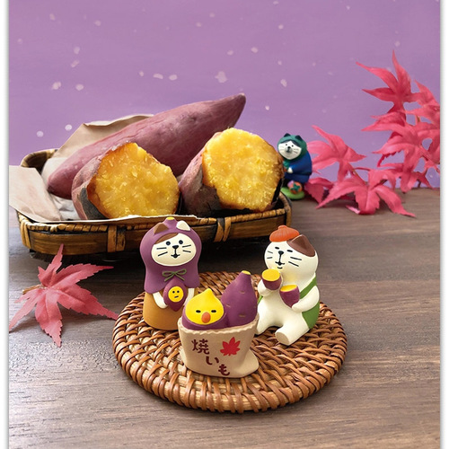 Japanese groceries autumn harvest trendy toys Japanese style ZAKKA persimmon cat INS bonsai food toy decorative resin creative small ornaments
