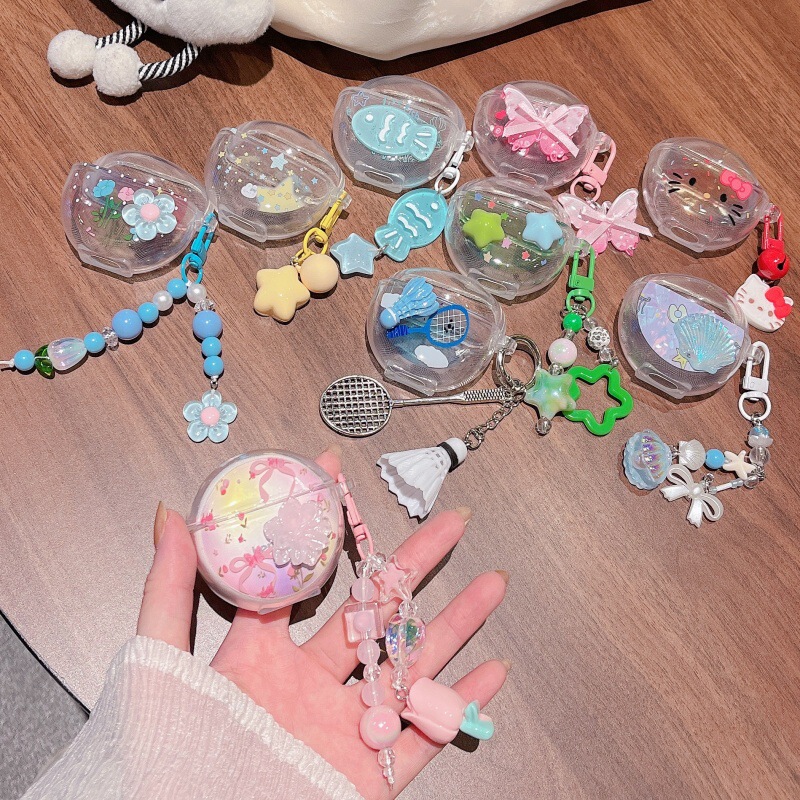 Suitable for Lenovo Ht38 Bluetooth Headset Protective Cover Lp5Pro Cartoon Transparent Soft Shell Cute Stereo Doll DIY