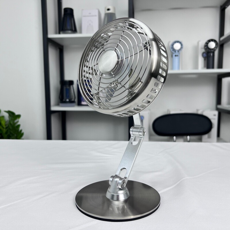 金属ファンデスクトップ折りたたみ小型ファン USB 充電式サイレントデスクトップデスクトップオフィス循環ファン|undefined
