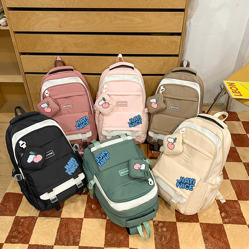 Niña japonesa estilo ins, mochila escolar ligera y linda, simple y versátil, mochila de gran capacidad para estudiantes universitarios de secundaria y preparatoria
