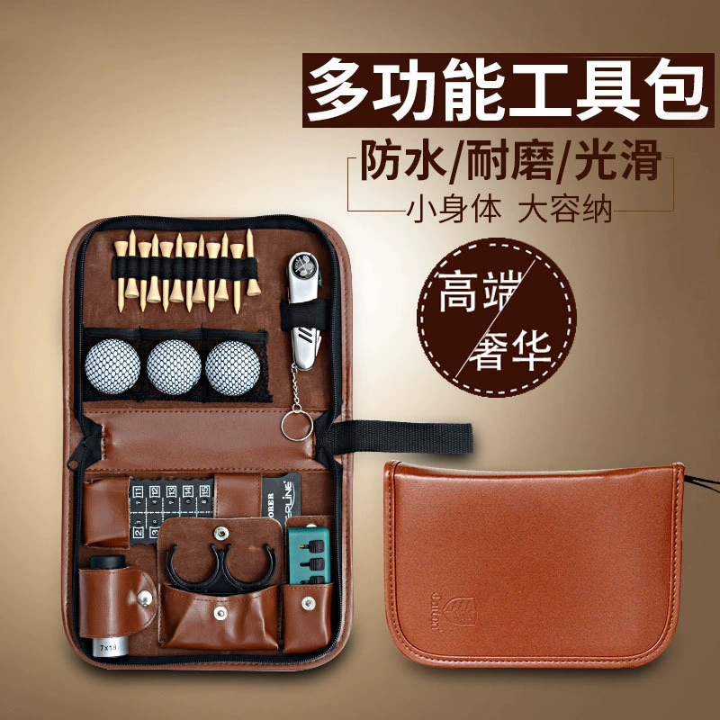 Сумка для аксессуаров для гольфа, удобная для переноски, многофункциональная сумка для хранения гольфа из высококачественной кожи для бизнеса, большой вместимости