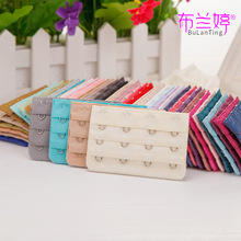 无包装三排四扣文胸延长扣三排4扣内衣背扣电镀文胸配件辅料批发