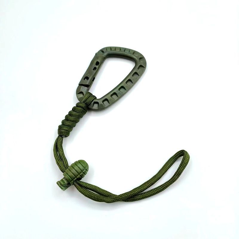 Cuerda de paraguas tejida llavero gancho mosquetón al aire libre cuerda anti-perdida DIY cadena colgante montañismo mochila hebilla DEC gancho