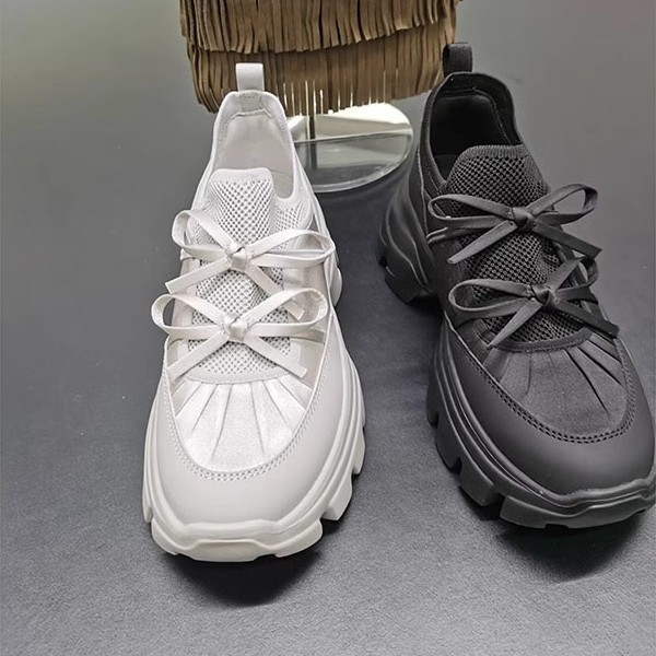 Cowhide Edition ~ Yang Mi Same Thick-soled Torre Shoes Women's New Bow Design New Sports Ballet Shoes