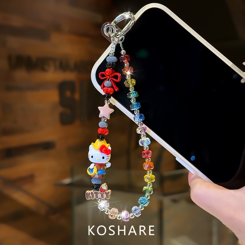 Cadena de Cristal Artificial para Teléfono Móvil y Bolso con Diseño Cartoon KT image 3