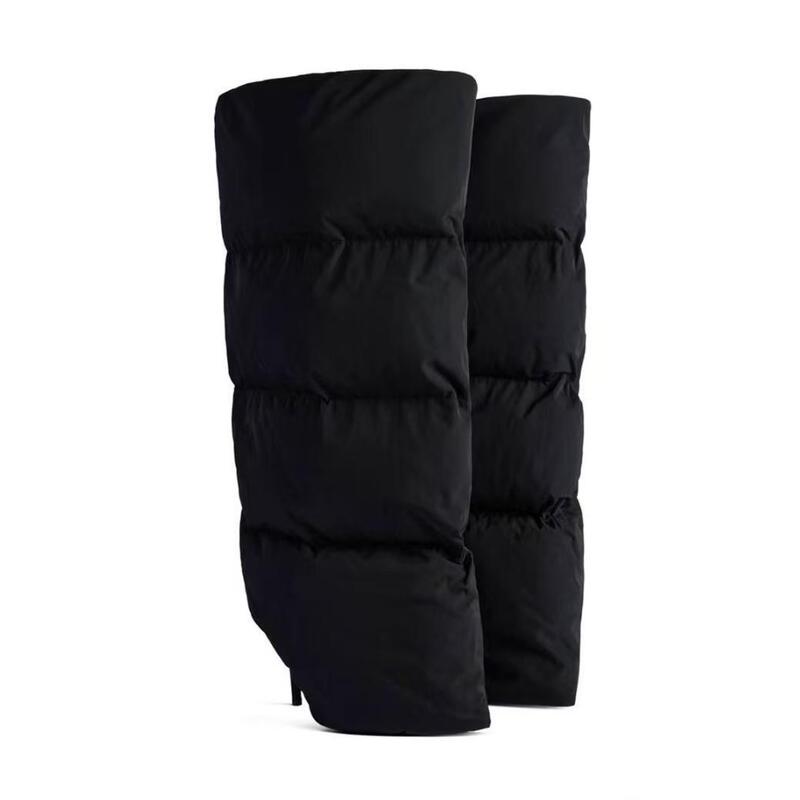 European and American plus size autumn and winter new high heel knee-length boots catwalk cross-border pointed skirt fashion boots women's shoes