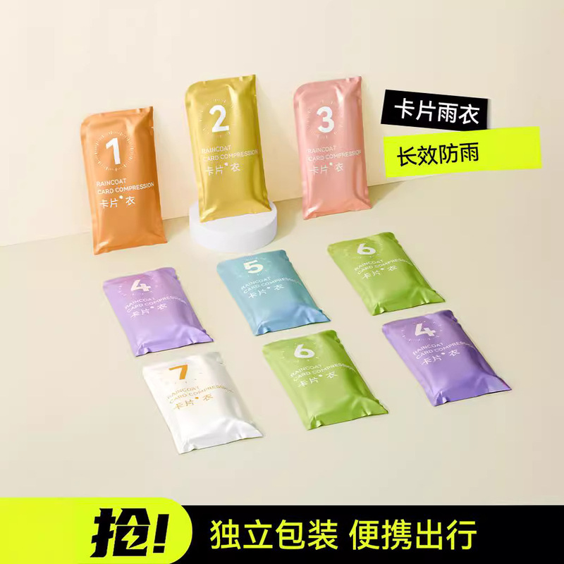 Card Raincoat Travel Portable Disposable PE Adult Men and Women Thickened and Long Full Body Rainstorm Hiking Poncho