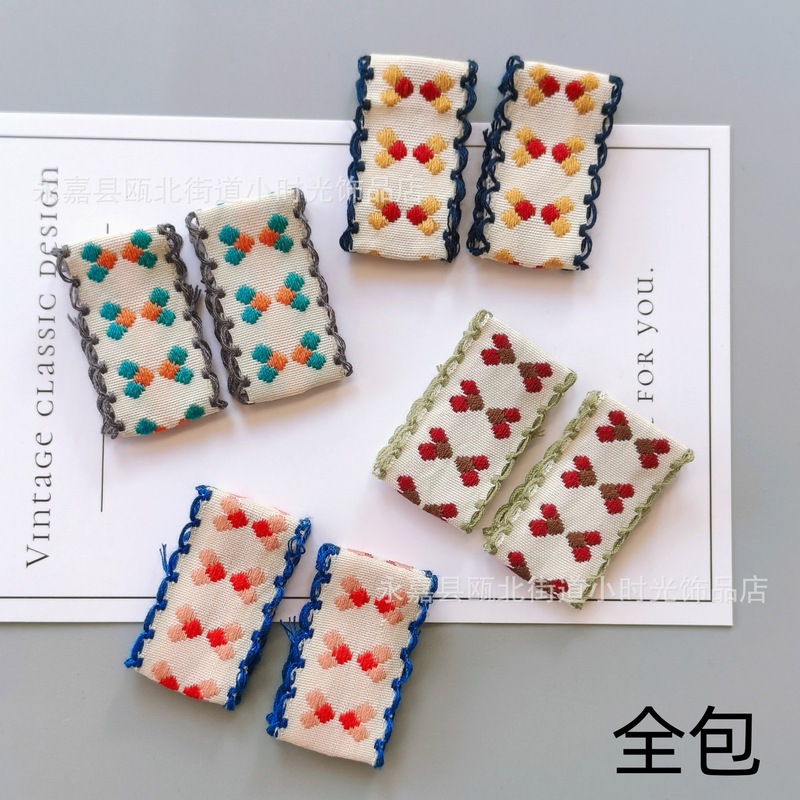 (1 つの価格) 新しい韓国スタイル 3.5--6 センチメートルオールインクルーシブつば広子供用刺繍生地ジュエリーヘアピンアクセサリー|undefined
