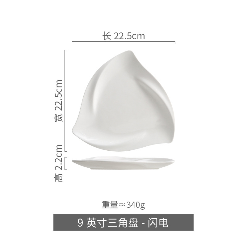 Platos de cerámica cubiertos triángulos creativos platos de platos especiales de platos caseros de platos