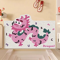 多巴胺小龍進門入戶門玄關地墊新年地毯絲圈大門口除塵可裁剪腳墊