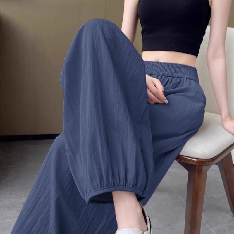 Sun-Protective Quick-Dry Lantern Pants for Women, Summer Thin Loose Fit, Slimming Drape Effect, Plus-Size Casual Straight-Leg Cropped Sports Pants Sun-Protective Quick-Dry Lantern Pants for Women, Summer Thin Loose Fit, Slimming Drape Effect, Plus-Size Casual Straight-Leg Cropped Sports Pants