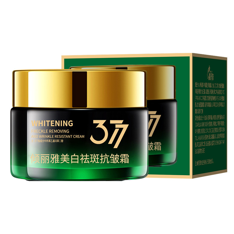 Qingliya 377 美白およびそばかす防止クリームは、シミを薄くし、黄斑に潤いを与え、肌の暗い黄色を改善し、肌の色合いを明るくします。|undefined